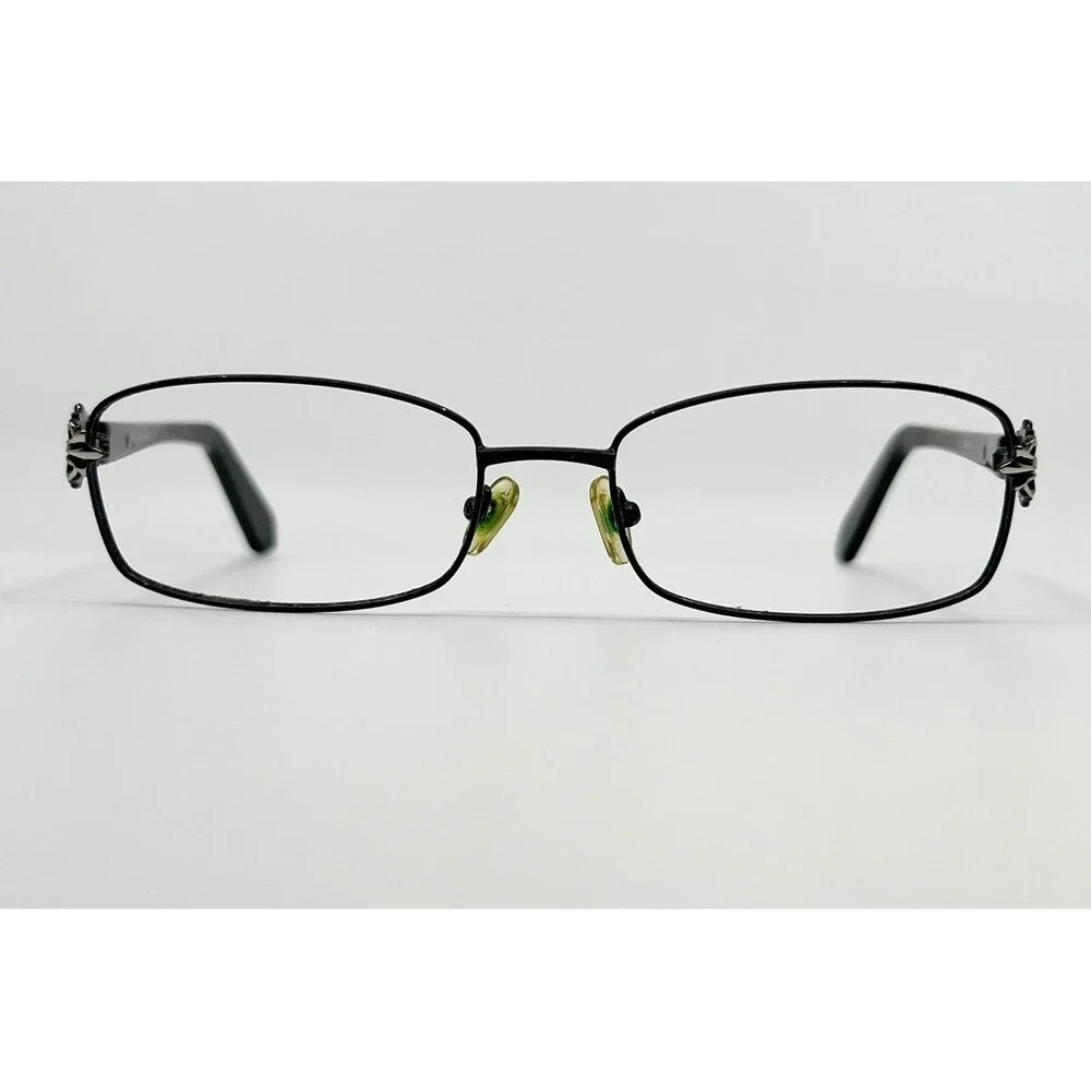 Kay Unger Eyeglasses Womens Black K179 BLK Metal Floral Hinge 52-17-140